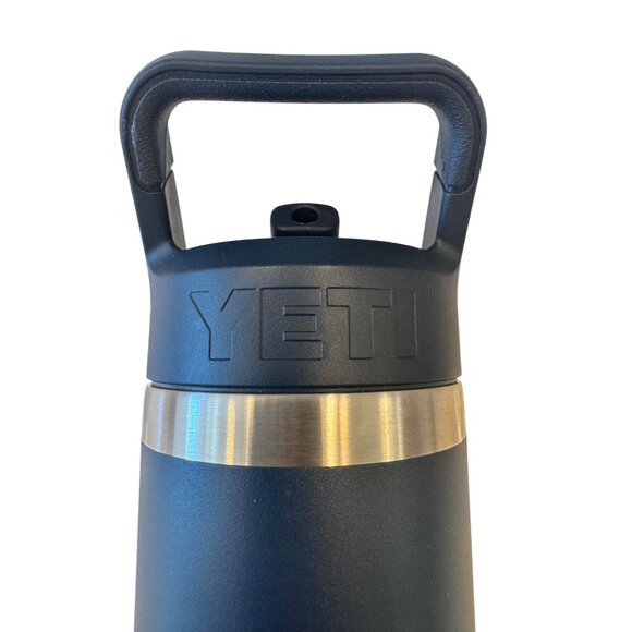 Yeti Rambler 18 oz Water Bottle Straw Lid Top Blue NWOT Two Straws - Picture 8 of 10